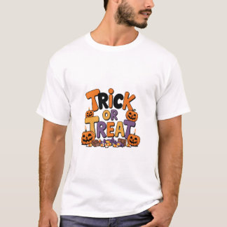 Schattige Trick or treat T-shirt met Snoep en pomp