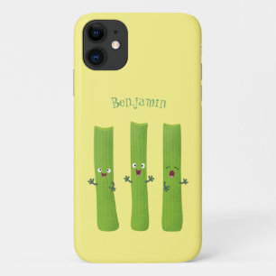 Schattige trio van bleekselderijstengels cartoon g iPhone 11 hoesje