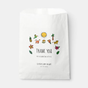 Schattige tropisch oerwoud Baby shower Bedankzakje