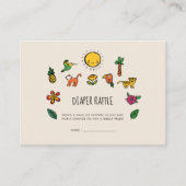 Schattige tropisch oerwoud Baby shower luier loter Informatiekaartje (Voorkant)