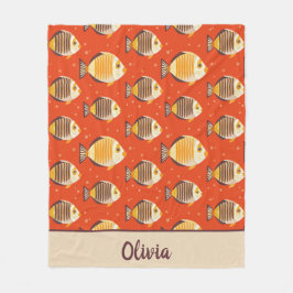 Schattige tropisch vissenpatroon fleece deken