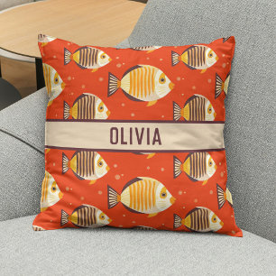 Schattige tropisch vissenpatroon kussen