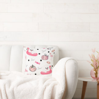 Schattige Tropische Halloween - spoken & flamingo' Kussen