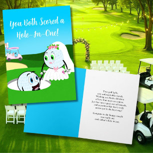 Schattige trouwgolfballen gefeliciteerd kaart