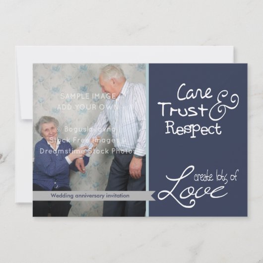 Schattige trouwjubileum foto liefde vertrouwen kaart (Voorkant)