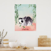 Schattige Tuimelende Panda Poster (Keuken)