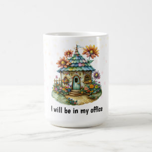 Schattige tuinhuisje koffiemok