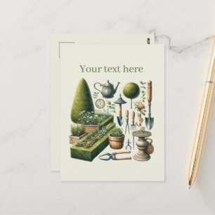 Schattige tuinliefhebbers aanpasbaar briefkaart