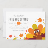 Schattige Turkije Vriendsgiving Kaart (Voorkant)