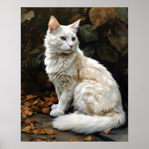 Schattige Turks Angora Cat Art Print Poster
