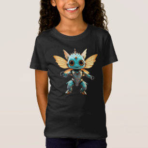 Schattige turquoise dansende robot fee t-shirt