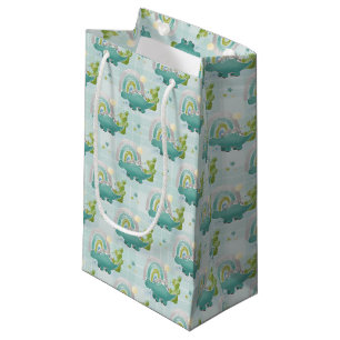 SCHATTIGE TURQUOISE DINOSAURS EN RAINBOWS KLEIN CADEAUZAKJE