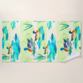 Schattige turquoise eendenpatroon strandlaken (Voorkant)