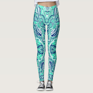 Schattige turquoise gestructureerde "Ratti_Creativ Leggings