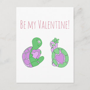 Schattige Turtle Jubileum / Valentijnsdag Feestdagenkaart