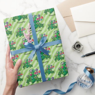 Schattige Turtle Twin Baby shower Theme Cadeaupapier