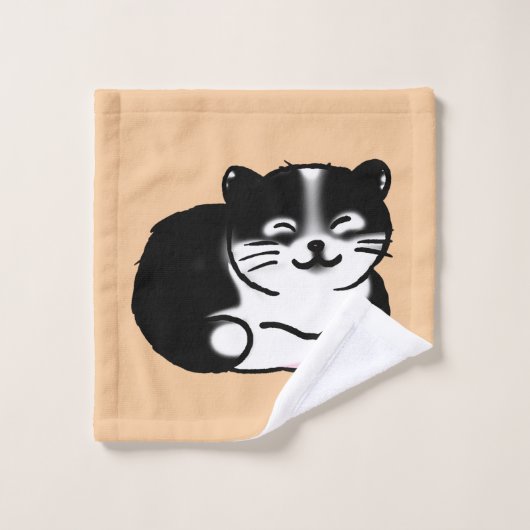 schattige tuxedo-kat bad handdoek (Wasdoekje)