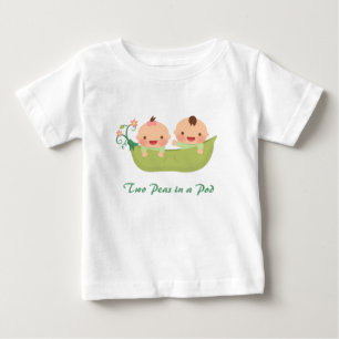 Schattige Twee Erwten in een Peul Jongen Meisje Tw