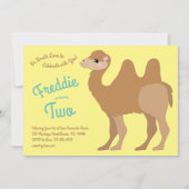 Schattige Twee Hump Camel Kinder 2e Verjaardagsfee Kaart (Voorkant)