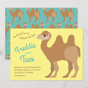 Schattige Twee Hump Camel Kinder 2e Verjaardagsfee Kaart