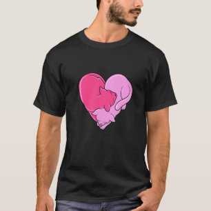 Schattige twee roze katten slapend in de vorm van t-shirt