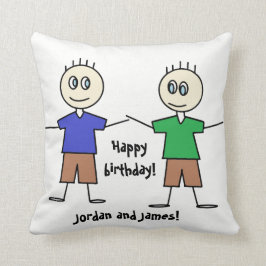 Schattige tweekleppige jongens Sierkussen voor 'Bi