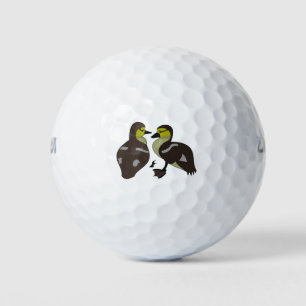 Schattige Twin Baby Ducking Huddling Cartoon Golfballen
