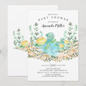 Schattige Twins Zee Turtle Ocean Baby shower Kaart (Voorkant / Achterkant)