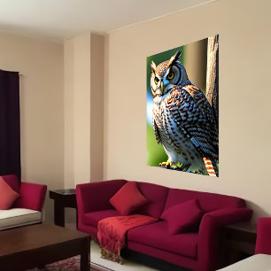 Schattige uil   AI Art Poster