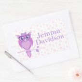 Schattige Uil boek bord naam paarse id label stick (Envelop)