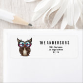 schattige uil etiket (Insitu)