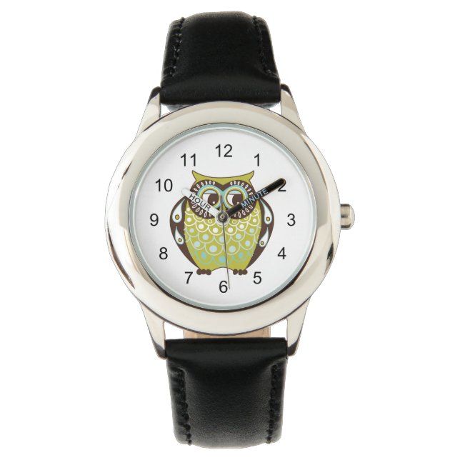 schattige uil horloge (Voorkant)
