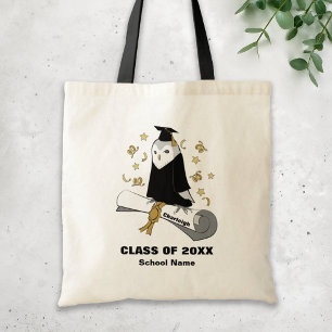 Schattige uil in toga Pre-K afstuderen Tote Bag