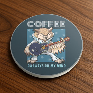 Schattige Uil Koffie Uil Altijd In Mijn Gedachten Zandsteen Onderzetter