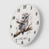 schattige uil liefhebbers tekst toevoegen Klok (Hoek)