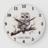 schattige uil liefhebbers tekst toevoegen Klok (Voorkant)