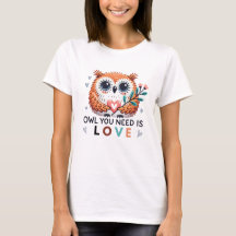 Schattige Uil T-Shirt met LIEFDE Heartwarming Beri