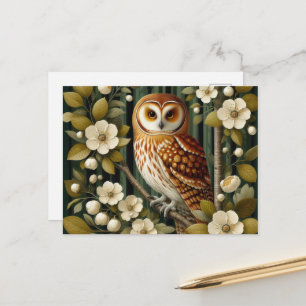 Schattige uil vogelliefhebbers  briefkaart