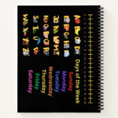 Schattige Uil Waterverf Stijl Naam School Jaar Notitieboek (Achterkant)