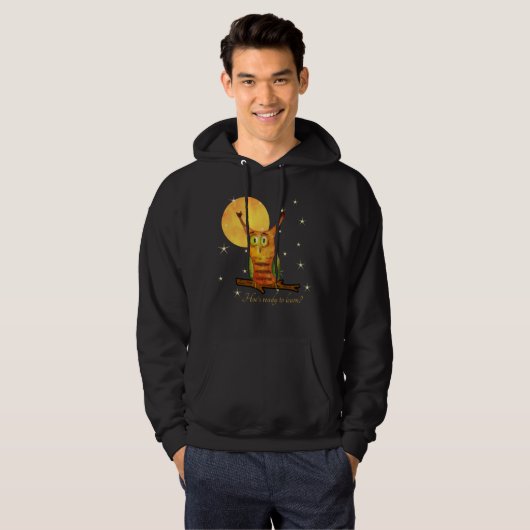 Schattige Uil Waterverf Stijl Naam School Jaar op Hoodie (Voorkant volledig)