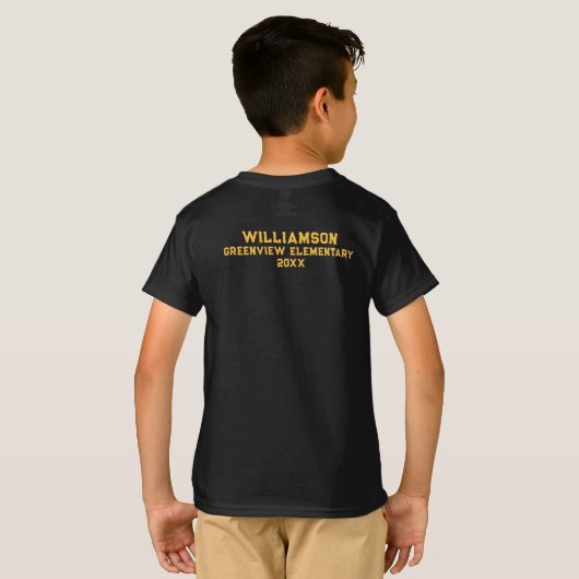 Schattige Uil Waterverf Stijl Naam School Jaar op T-shirt (Achterkant volledig)