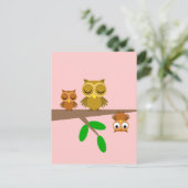 schattige uilen briefkaart (Staand voorkant)