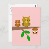 schattige uilen briefkaart (Voorkant / Achterkant)