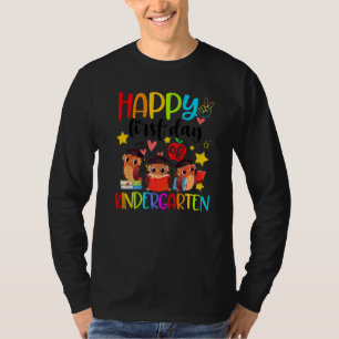 Schattige uilen gelukkige eerste dag van de kleute t-shirt