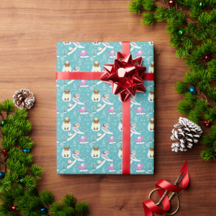Schattige uilen genieten van een winterdag cadeaupapier