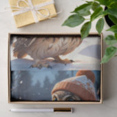 Schattige uilen in wintersneeuw - Decoupage - Tissuepapier (Geschenk)
