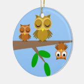schattige uilen keramisch ornament (Links)