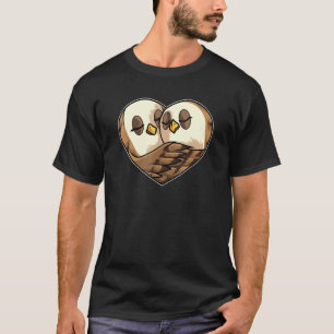 Schattige Uilen Koppel Hartvorm Liefde Dieren Uil T-shirt