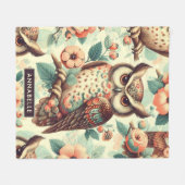  Schattige uilenpatroon Fleece Deken (Voorkant (Horizontaal))