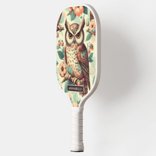  Schattige uilenpatroon Pickleball Paddle (Links)